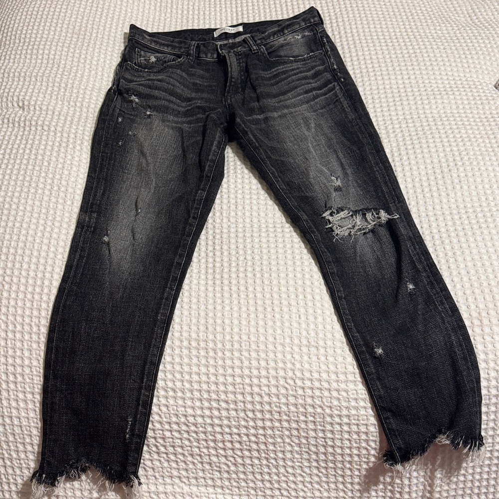 Moussy Black Distressed Skinny Jeans 27